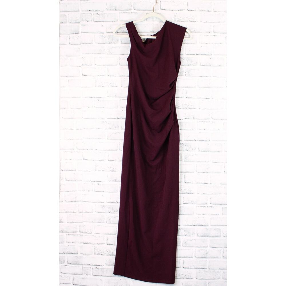 Showpo YH & Co Formal Maxi Dress Gown Size XS Wine Burgundy Red Genie Cocktail - Picture 2 of 8